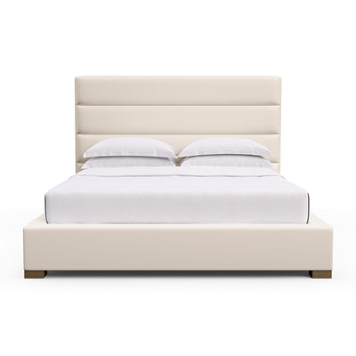Boyd Horizontal Channel Panel Bed - Oyster Plush Velvet