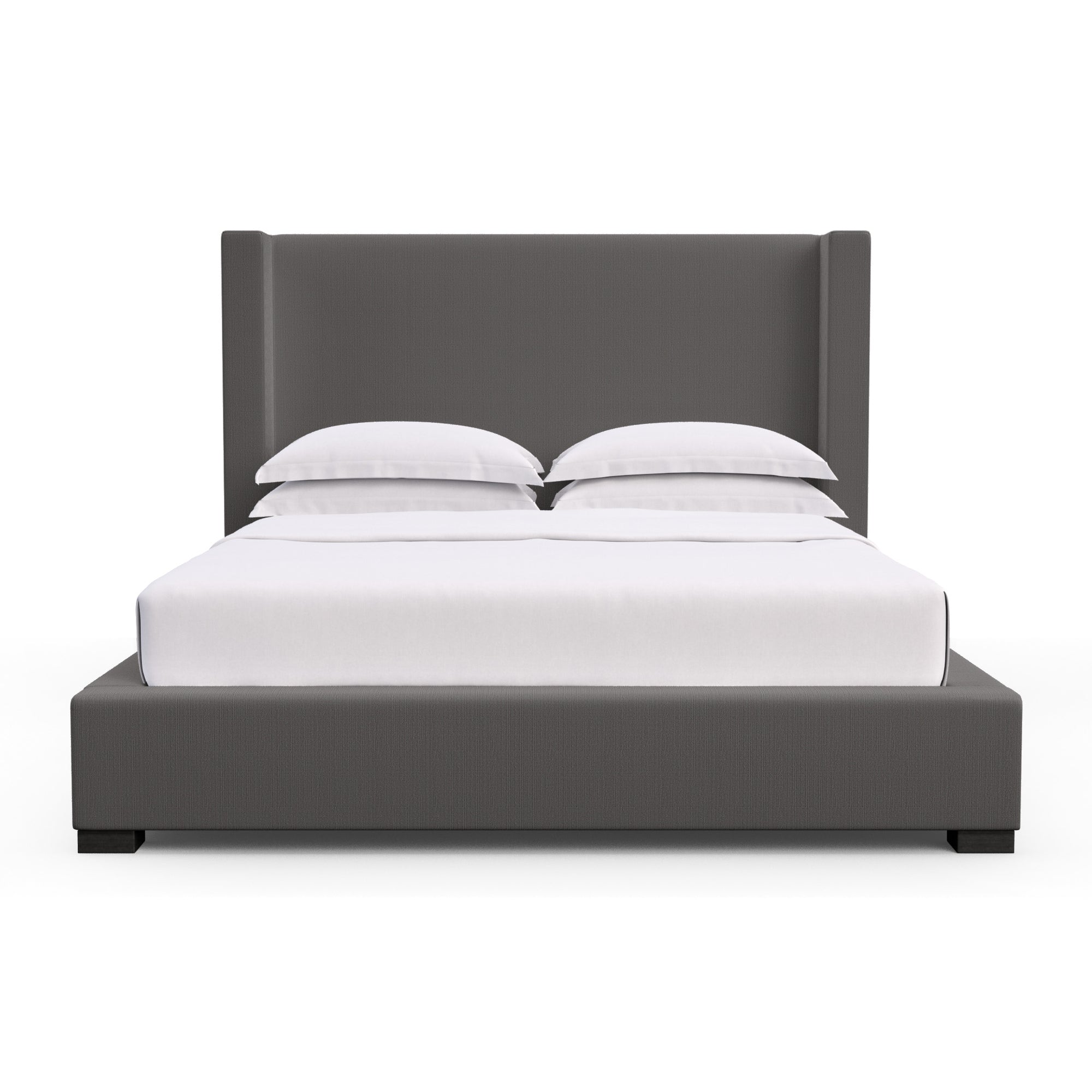 Roxborough Shelter Bed - Graphite Box Weave Linen