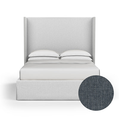 Kaiser Box Bed - Bluebell Pebble Weave Linen