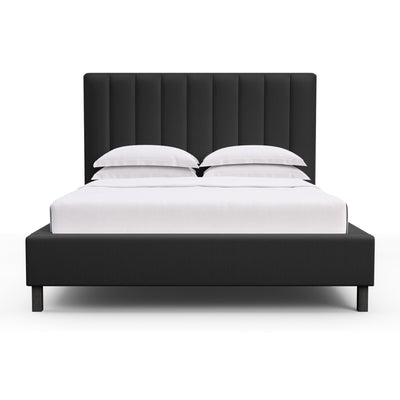 Highline Vertical Channel Panel Bed - Black Jack Box Weave Linen