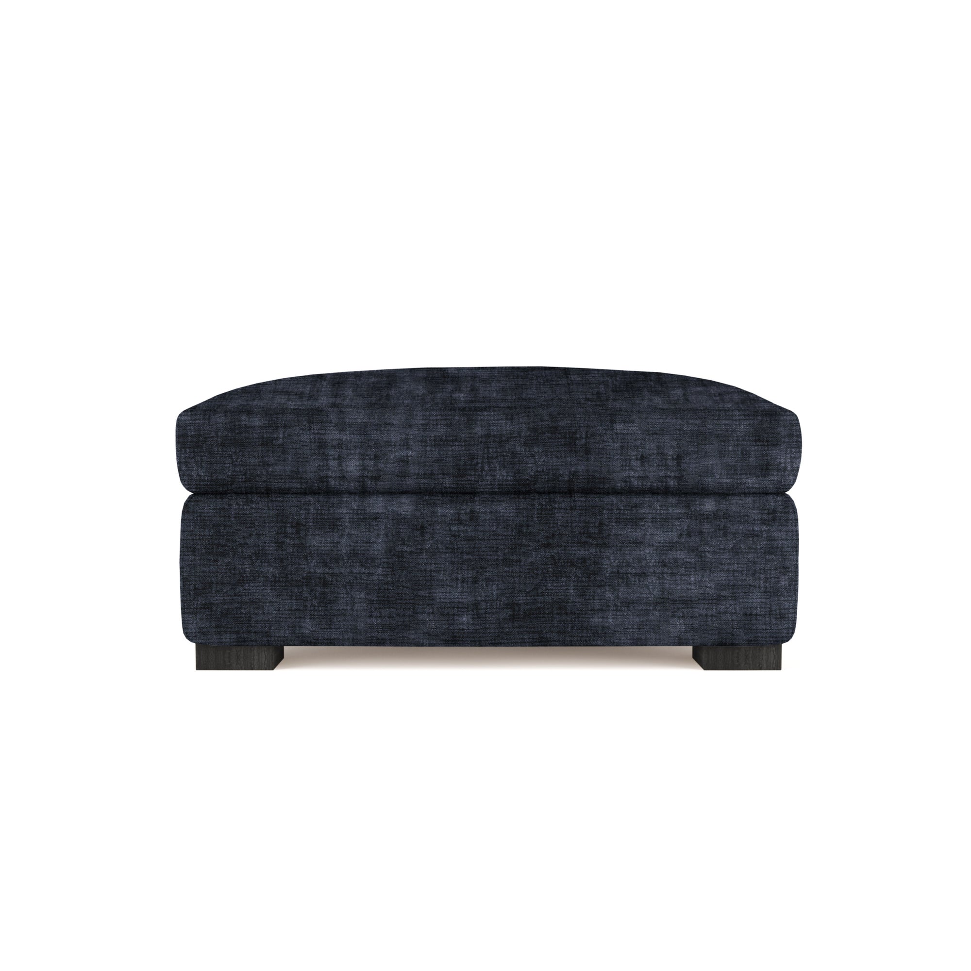 Crosby Ottoman - Blue Print Crushed Velvet