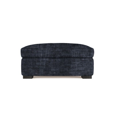 Crosby Ottoman - Blue Print Crushed Velvet