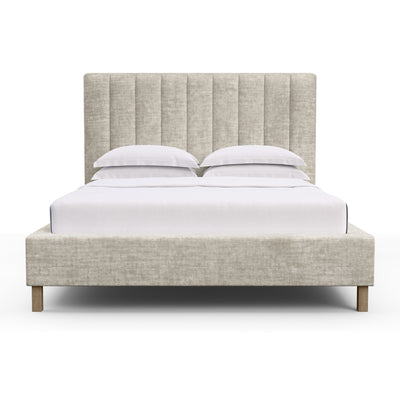 Highline Vertical Channel Panel Bed - Oyster Crushed Velvet