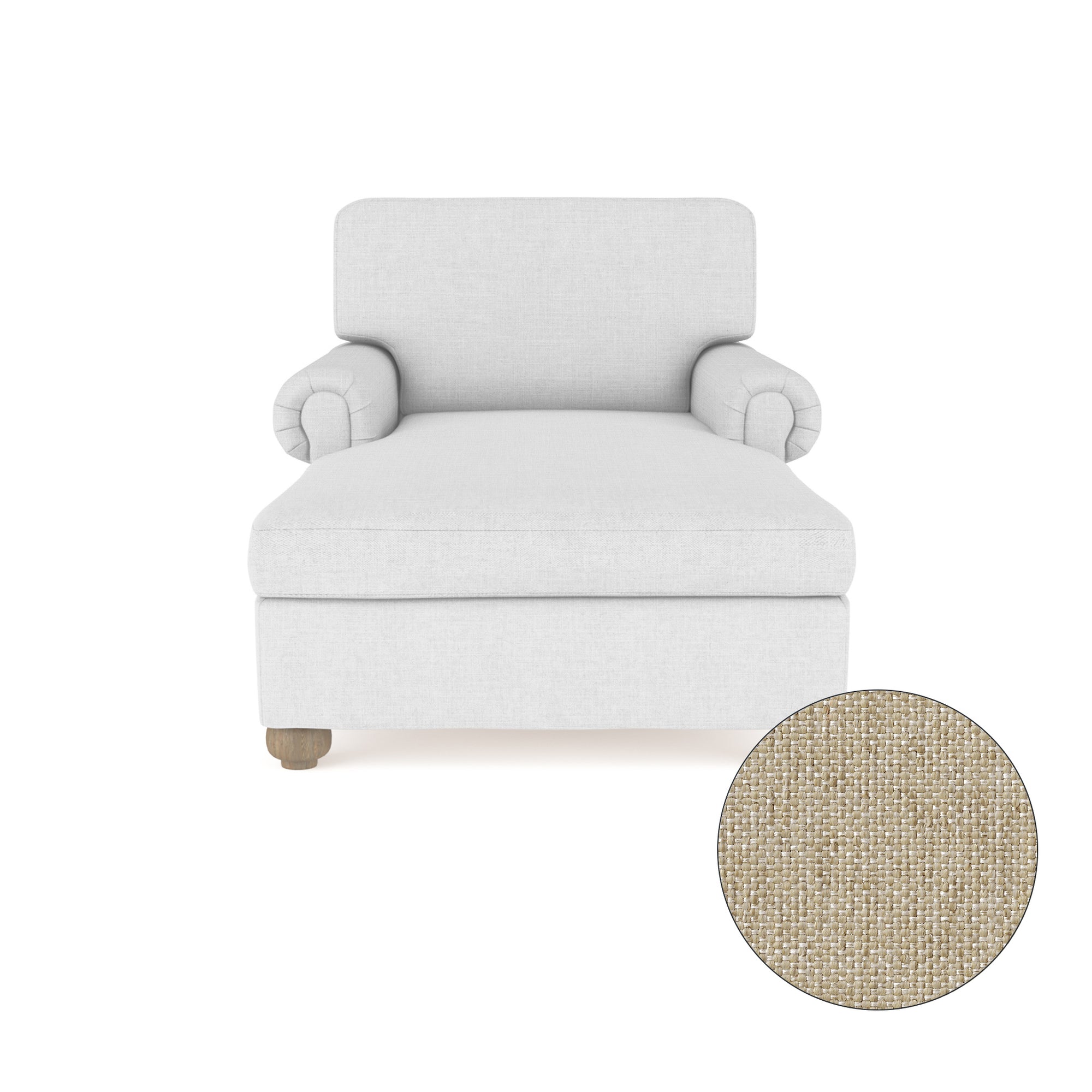 Leroy Chaise - Oyster Pebble Weave Linen