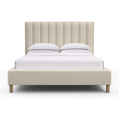 Highline Vertical Channel Panel Bed - Alabaster Vintage Leather