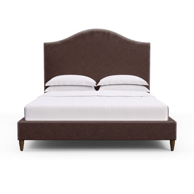 Montague Arched Panel Bed - Chocolate Distressed Leather