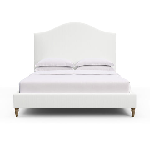 Montague Arched Panel Bed - Blanc Box Weave Linen