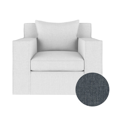 Mulberry Chair - Bluebell Pebble Weave Linen