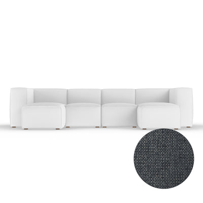 Varick U-Chaise Sectional - Bluebell Basketweave