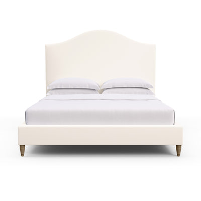 Montague Arched Panel Bed - Alabaster Plush Velvet