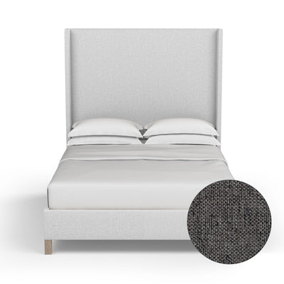 Lincoln Shelter Bed - Graphite Pebble Weave Linen