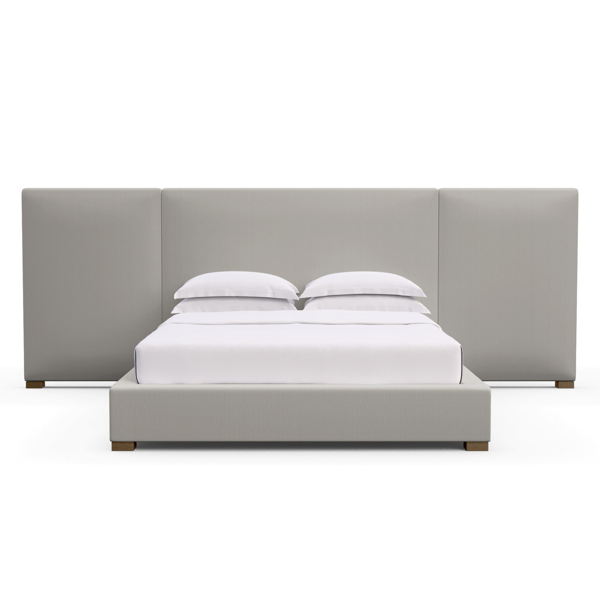 Prospect Extended Panel Bed - Silver Streak Box Weave Linen