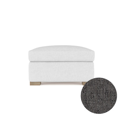 Horatio Ottoman - Graphite Pebble Weave Linen