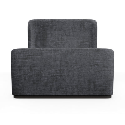Barrow Shelter Bed w/ Footboard - Graphite Crushed Velvet