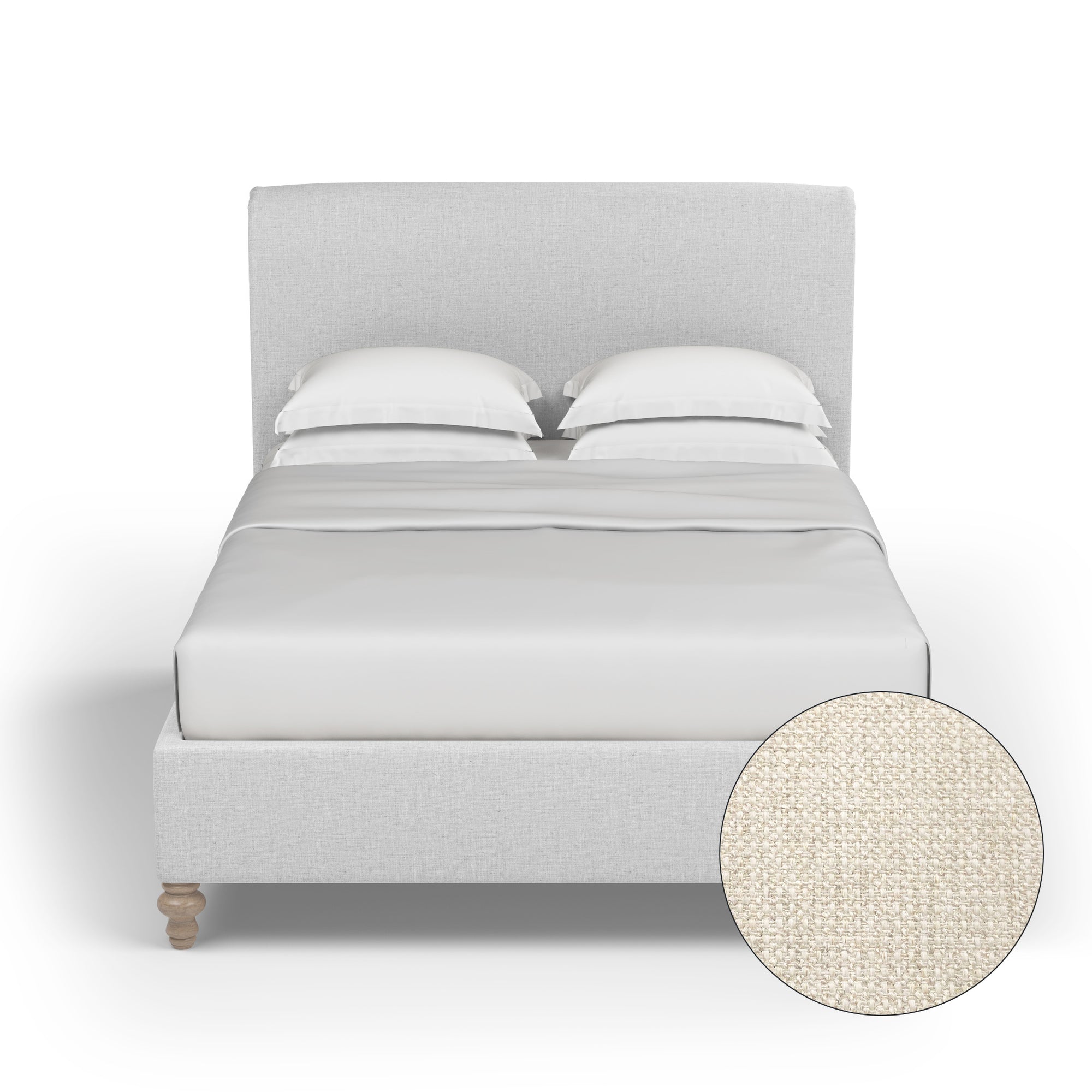 Empire Scroll Bed - Alabaster Basketweave