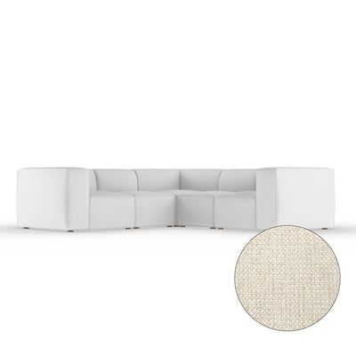 Varick 5-Piece Corner Sectional - Alabaster Basketweave