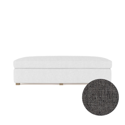 Madison Table Ottoman - Graphite Pebble Weave Linen
