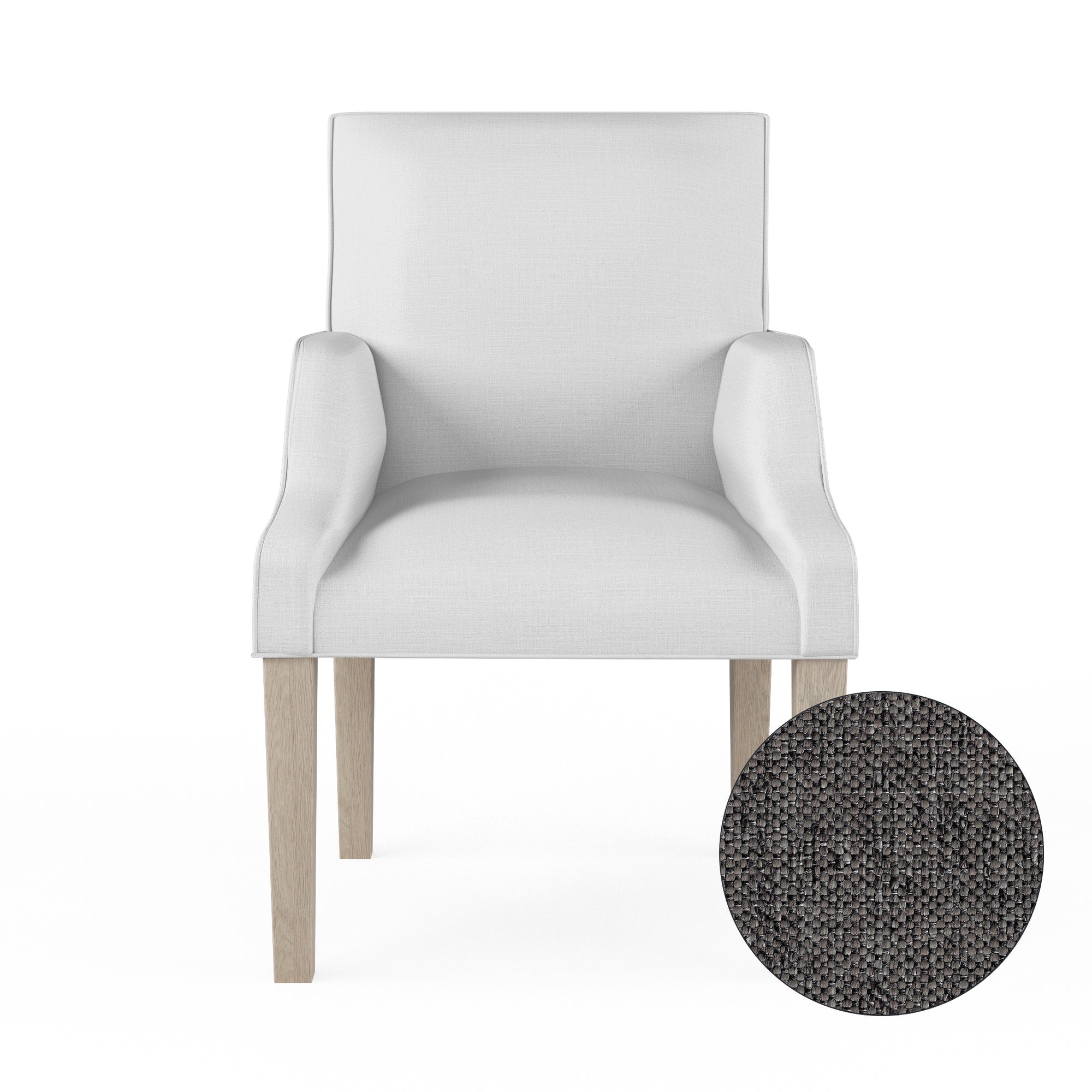 Juliet Dining Chair - Graphite Pebble Weave Linen