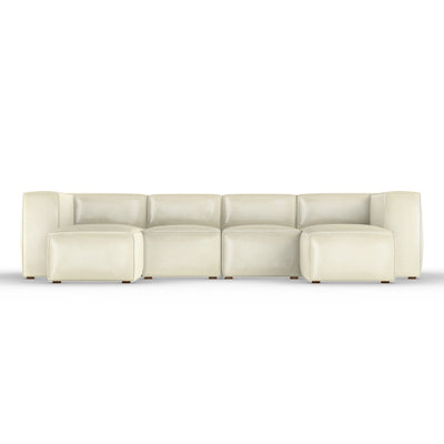 Varick U-Chaise Sectional - Alabaster Vintage Leather
