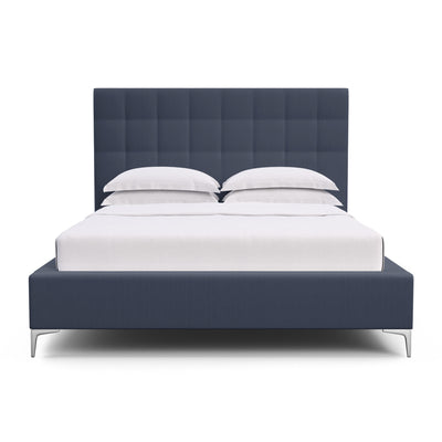 Bryant Tufted Panel Bed - Blue Print Box Weave Linen