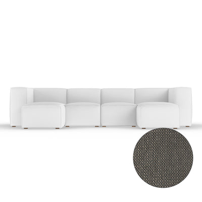 Varick U-Chaise Sectional - Graphite Basketweave