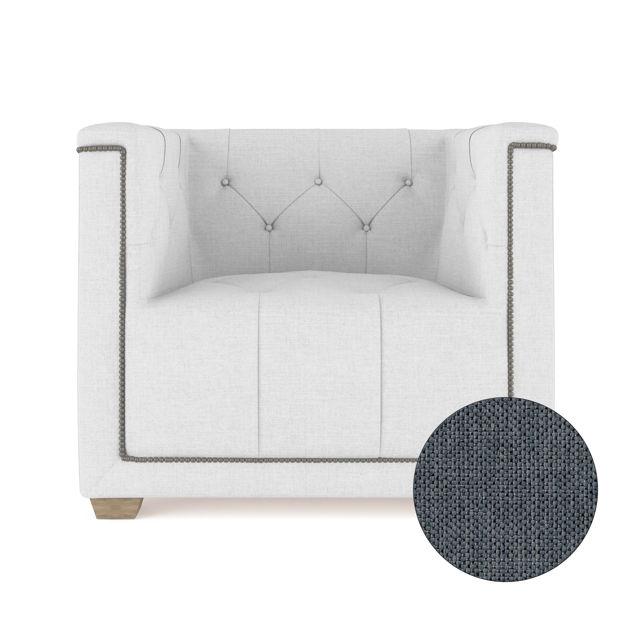 Hudson Chair - Bluebell Pebble Weave Linen