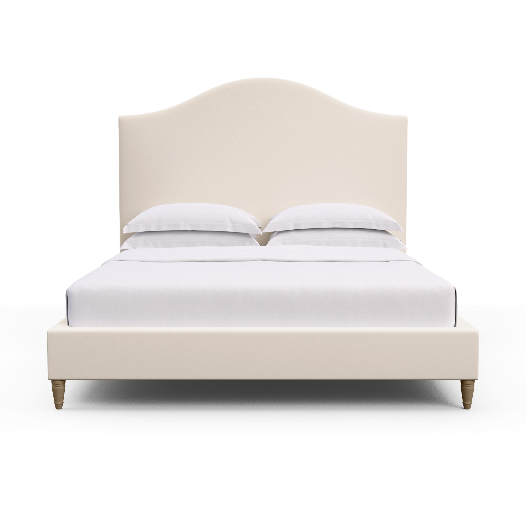 Montague Arched Panel Bed - Oyster Plush Velvet