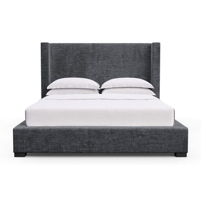 Roxborough Shelter Bed - Graphite Crushed Velvet