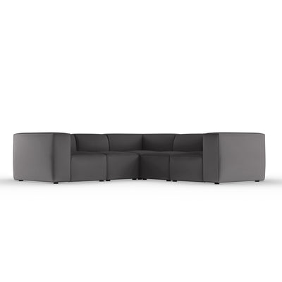 Varick 5-Piece Corner Sectional - Graphite Plush Velvet