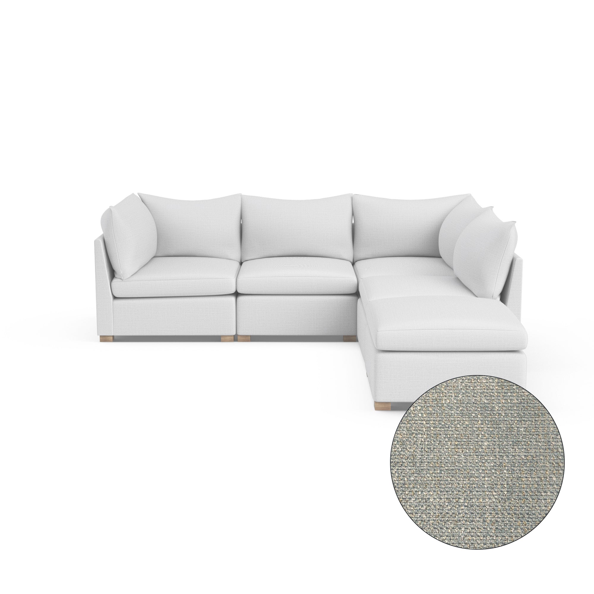Evans 5-Piece Corner Sectional - Haze Basketweave