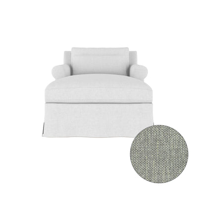 Ludlow Chaise - Haze Pebble Weave Linen