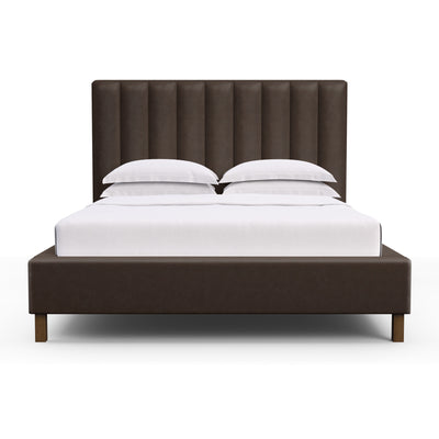 Highline Vertical Channel Panel Bed - Chocolate Vintage Leather