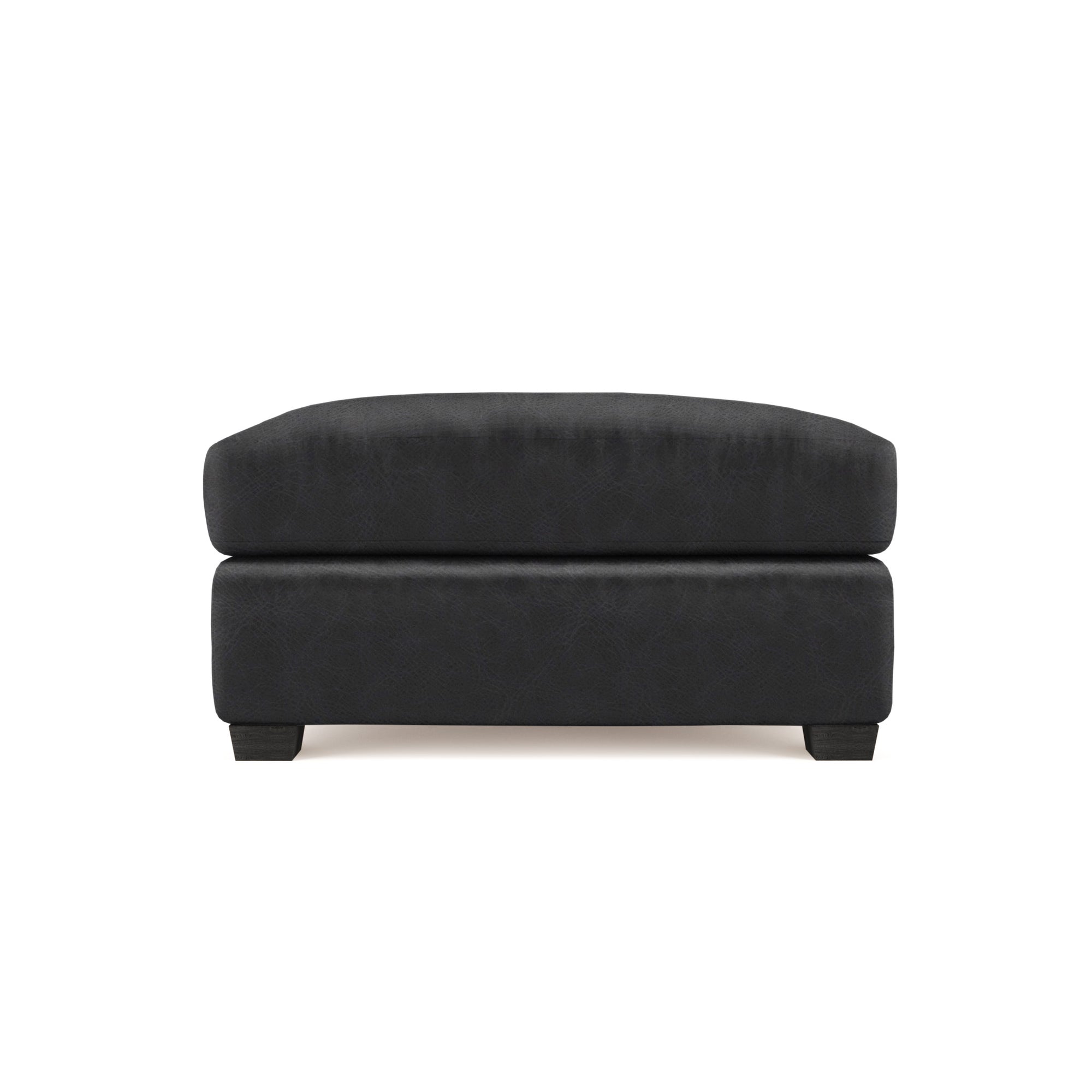 Thompson Ottoman - Black Jack Distressed Leather