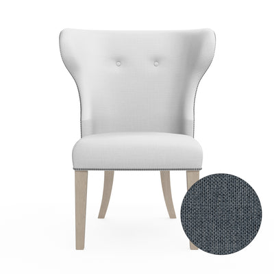 Nina Dining Chair - Bluebell Pebble Weave Linen