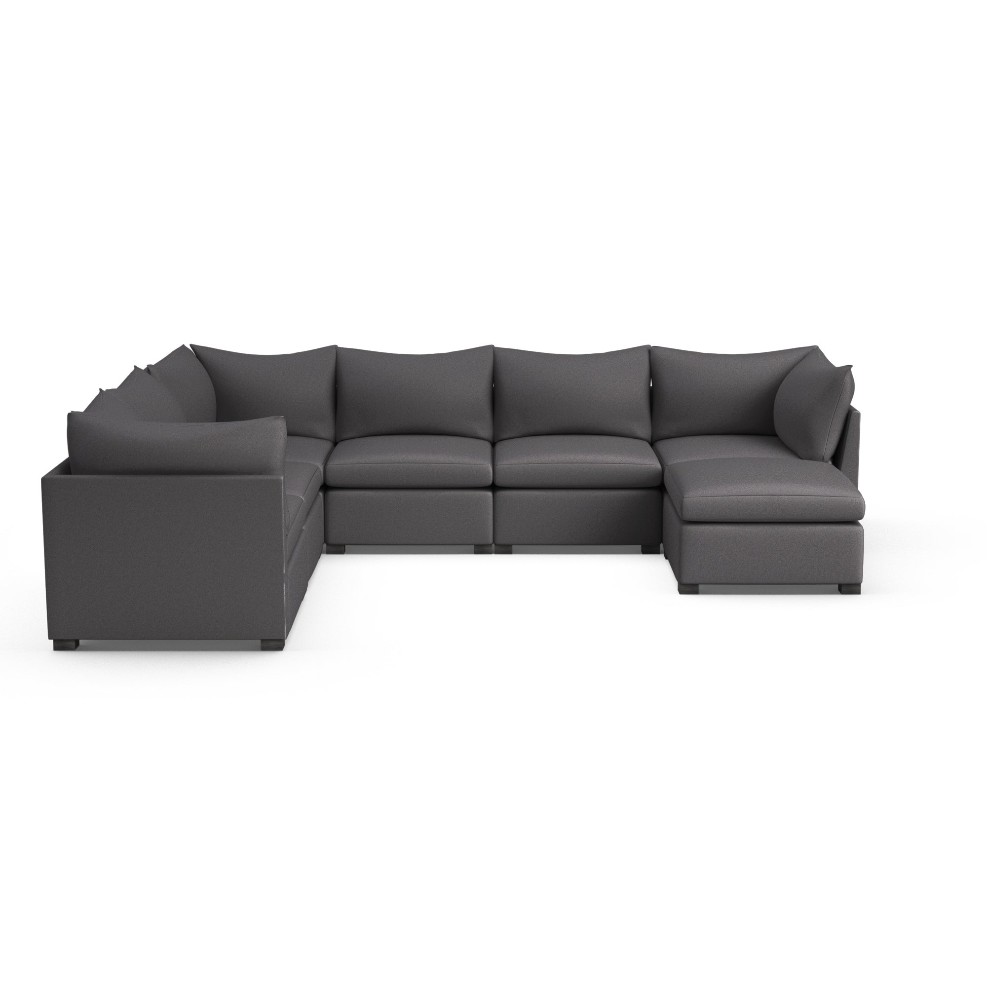 Evans 7-Piece U-Shape Sectional - Graphite Plush Velvet
