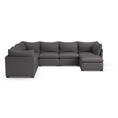 Evans 7-Piece U-Shape Sectional - Graphite Plush Velvet