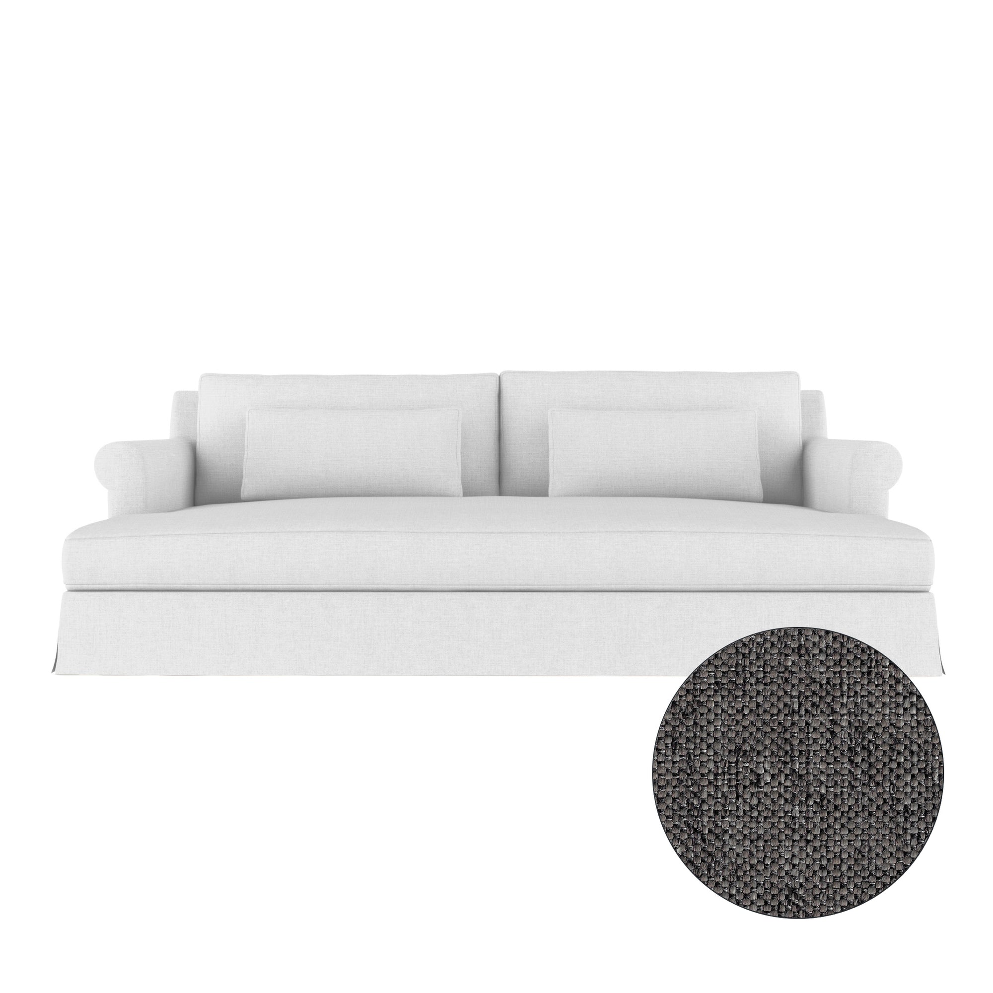 Ludlow Daybed - Graphite Pebble Weave Linen