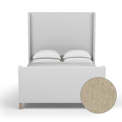 Lincoln Shelter Bed w/ Footboard - Oyster Pebble Weave Linen