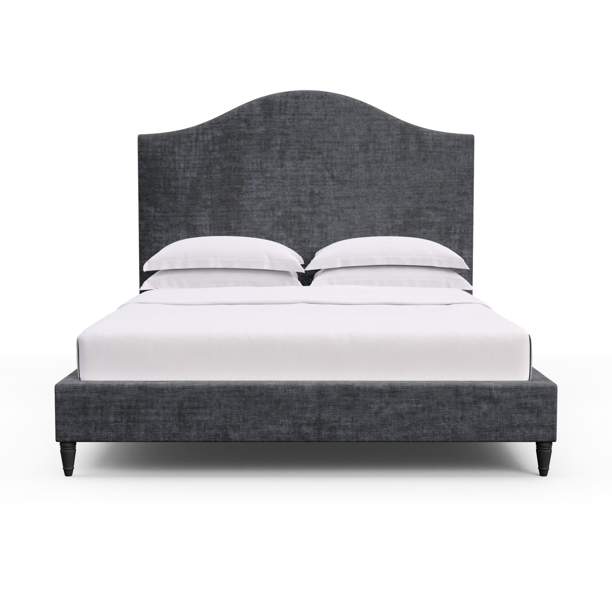Montague Arched Panel Bed - Graphite Crushed Velvet