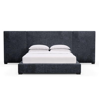 Prospect Extended Panel Bed - Blue Print Crushed Velvet