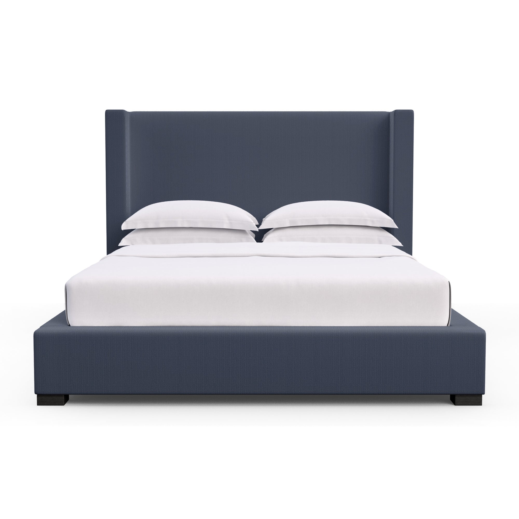 Roxborough Shelter Bed - Blue Print Box Weave Linen