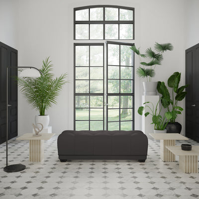 Hudson Table Ottoman - Graphite Basketweave