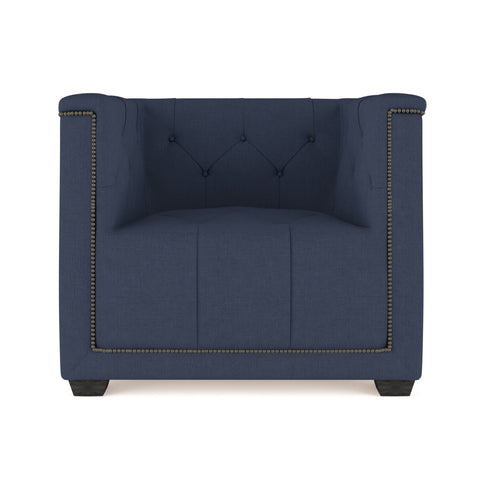 Hudson Chair - Blue Print Box Weave Linen