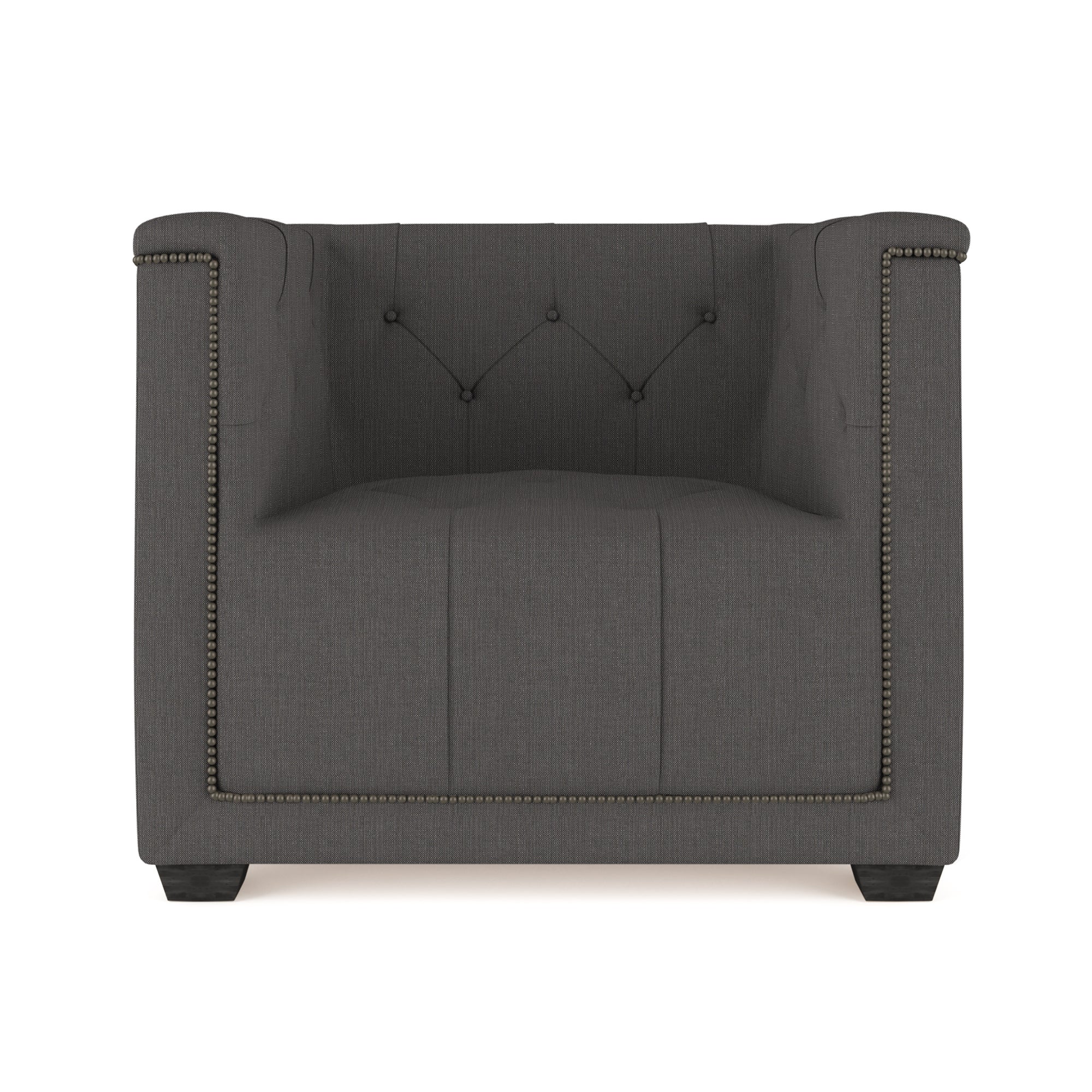Hudson Chair - Graphite Box Weave Linen