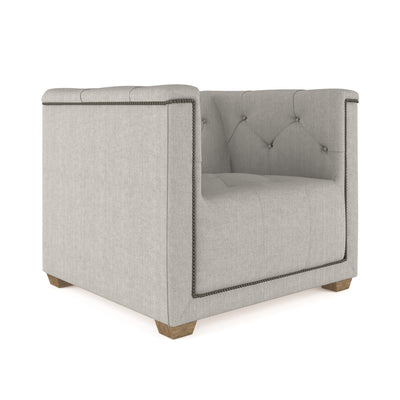 Hudson Chair - Silver Streak Box Weave Linen