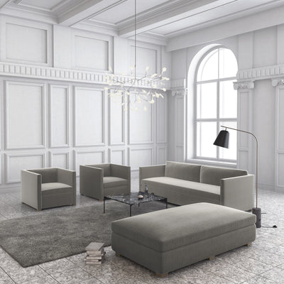 Madison Table Ottoman - Silver Streak Crushed Velvet