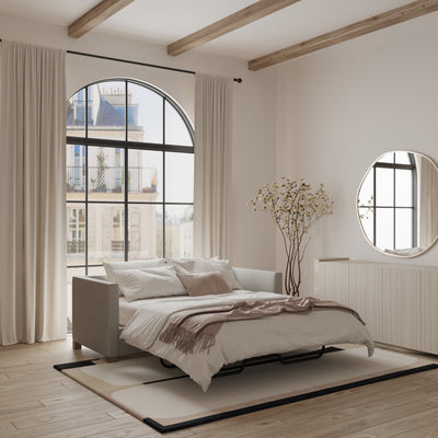 Madison Sleeper Sofa - Silver Streak Box Weave Linen