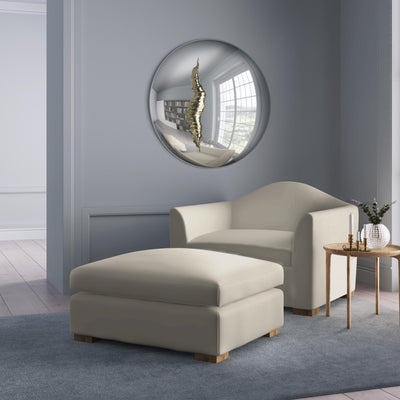 Horatio Ottoman - Oyster Plush Velvet