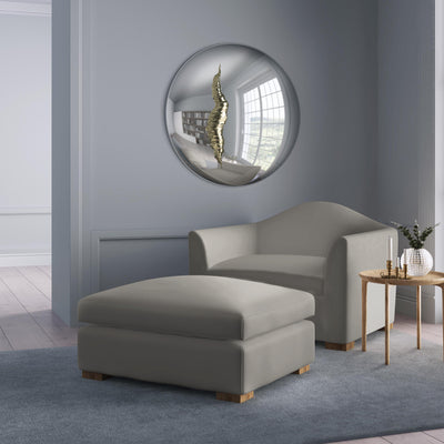 Horatio Ottoman - Silver Streak Crushed Velvet