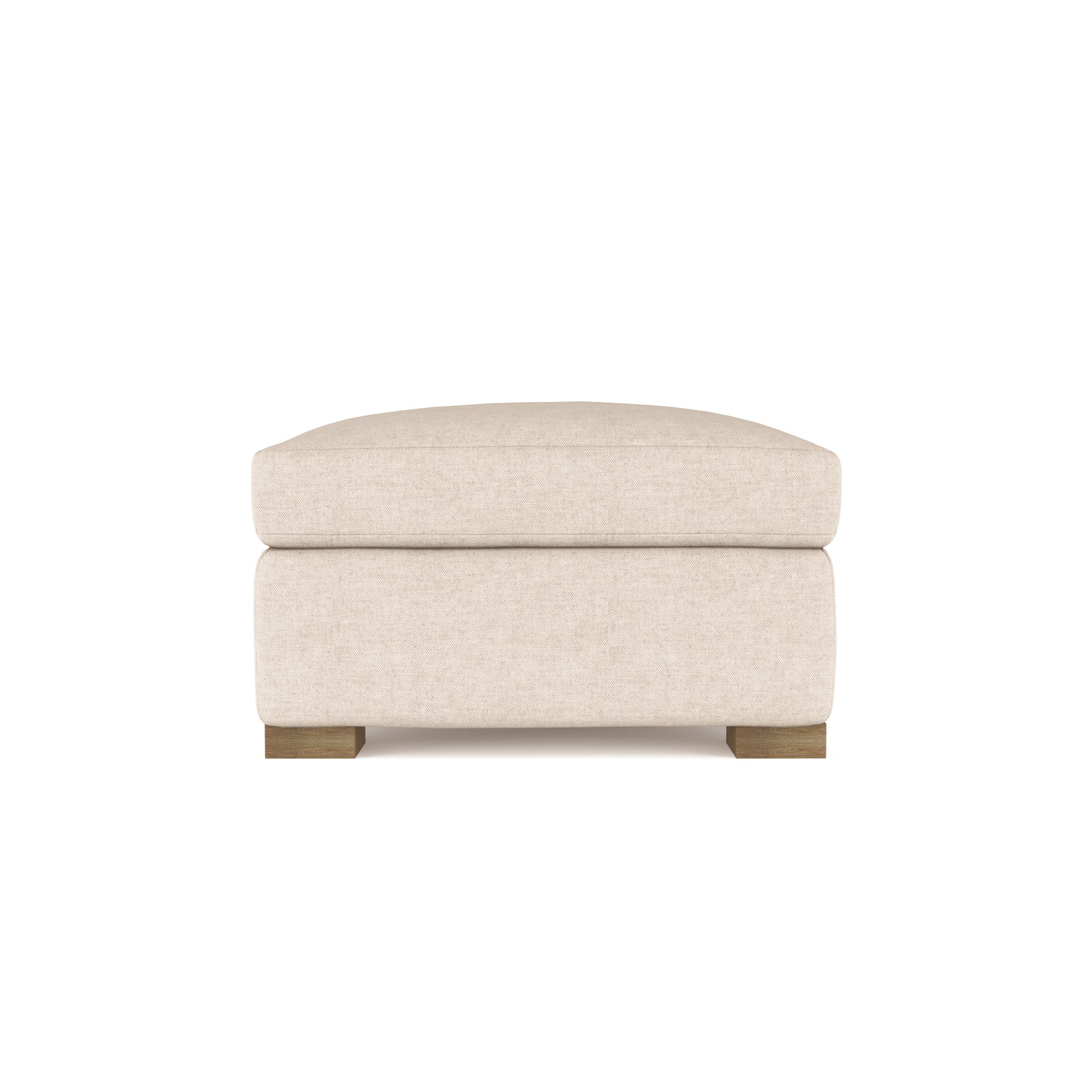 Horatio Ottoman - Oyster Plush Velvet
